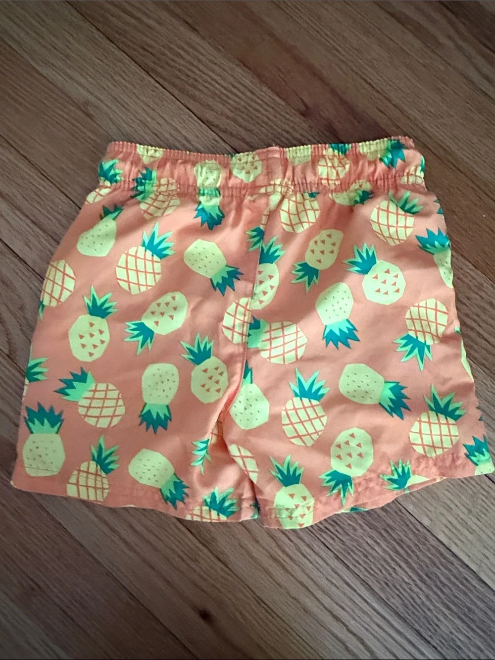Cat & Jack Orange Swim Trunks with Yellow & Teal Pineapples